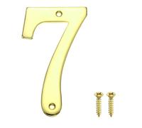 sourcing map House Numbers for Outside, 2.7 Inch Solid Zinc Alloy Modern Address Number Stickers with Screws for Home Street Office Mailbox Sign(Number 7, Yellow)