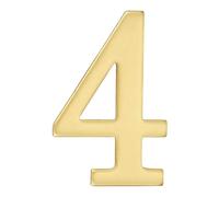 sourcing map House Numbers for Outside, 2.76 Inch Self Adhesive Brass Mailbox Decor Number Stickers for Apartment Office Hotel Room Door Signs(Number 4)