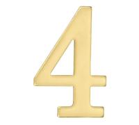 sourcing map House Numbers for Outside, 2.8 Inch Magnetic Brass Self Adhesive Mailbox Decor Number Stickers for Apartment Office Hotel Room Door Signs(Number 4)