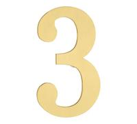 sourcing map House Numbers for Outside, 2.8 Inch Magnetic Brass Self Adhesive Mailbox Decor Number Stickers for Apartment Office Hotel Room Door Signs(Number 3)