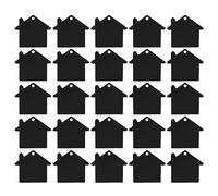 sourcing map House Shape Blank Tags Metal Stamping Tag Blank Dog ID Tags, Black Engraving Blank Tags for Pendant Decoration, Craft Tag, Pet ID Tag, Pack of 25