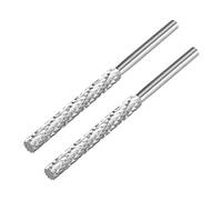 sourcing map HSS Rotary Files 1/8" Shank, Double Cut Top Flat Cylinder Shape Rotary Tool 4mm Dia, for Die Grinder Drill Bit Wood Soft Metal Carving Polishing Model Engineering, 2pcs
