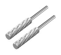 sourcing map HSS Rotary Files 1/8" Shank, Double Cut Top Flat Cylinder Shape Rotary Tool 6mm Dia, for Die Grinder Drill Bit Wood Soft Metal Carving Polishing Model Engineering, 2pcs