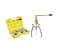 sourcing map Hydraulic Gear Puller 15 Ton, 3 Jaws 12-Inch Hydraulic Wheel Bearing Hub Separator Tool for Pulley Gear Bearing Flywheel Removal, Yellow