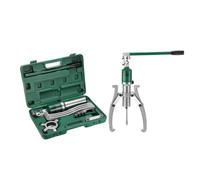 sourcing map Hydraulic Gear Puller 15 Ton, 3 Jaws 12-Inch Hydraulic Wheel Bearing Hub Separator Tool for Pulley Gear Bearing Flywheel Removal, Green