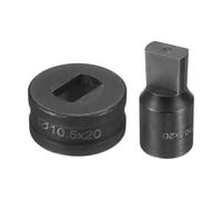 sourcing map Hydraulic Hole Punch Die 10.5mm x 20mm Slot Hole 40Cr Steel Electric Punching Kit for CH70 Electric Punching Machine, Black