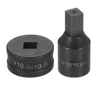 sourcing map Hydraulic Hole Punch Die 10.5x10.5mm Square Hole 40Cr Steel Electric Punching Kit for CH70 Electric Punching Machine, Black