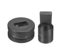 sourcing map Hydraulic Hole Punch Die 10mm x 20mm Slot Hole 40Cr Steel Electric Punching Kit for CH70 Electric Punching Machine, Black
