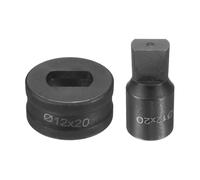 sourcing map Hydraulic Hole Punch Die 12mm x 20mm Slot Hole 40Cr Steel Electric Punching Kit for CH70 Electric Punching Machine, Black