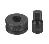 sourcing map Hydraulic Hole Punch Die 14mm x 20mm Oval Hole 40Cr Steel Electric Punching Kit for CH70 Electric Punching Machine, Black