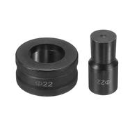 sourcing map Hydraulic Hole Punch Die 22mm Round Hole 40Cr Steel Electric Punching Kit for CH70 Electric Punching Machine, Black