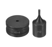sourcing map Hydraulic Hole Punch Die 4mm Round Hole 40Cr Steel Electric Punching Kit for CH70 Electric Punching Machine, Black
