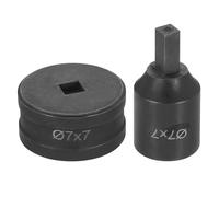 sourcing map Hydraulic Hole Punch Die 7x7mm Square Hole 40Cr Steel Electric Punching Kit for CH70 Electric Punching Machine, Black