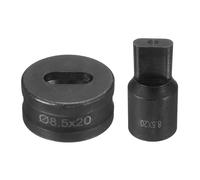 sourcing map Hydraulic Hole Punch Die 8.5mm x 20mm Oval Hole 40Cr Steel Electric Punching Kit for CH70 Electric Punching Machine, Black