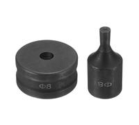 sourcing map Hydraulic Hole Punch Die 8mm Round Hole 40Cr Steel Electric Punching Kit for CH70 Electric Punching Machine, Black