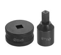 sourcing map Hydraulic Hole Punch Die 8x8mm Square Hole 40Cr Steel Electric Punching Kit for CH70 Electric Punching Machine, Black