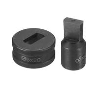sourcing map Hydraulic Hole Punch Die 9mm x 20mm Slot Hole 40Cr Steel Electric Punching Kit for CH70 Electric Punching Machine, Black