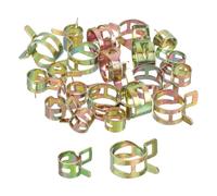 sourcing map ID 10mm 16mm 3/8 Inch 5/8 Inch Fuel Line Hose Clips, Pipe Spring Hose Clamp,Low Pressure Air Clamp, Water Pipe Air Tube Vacuum Hose Clips Fastener Pack of 20