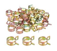 sourcing map ID 17mm 11/16inch Fuel Line Hose Clips, Pipe Clamps, Spring Hose Clamp,Low Pressure Air Clamp, Water Pipe Air Tube Vacuum Hose Clamp Fastener Pack of 30(Rose Gold)