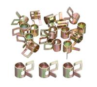 sourcing map ID 5.5mm 1/4inch Fuel Line Hose Clips, Pipe Clamps, Spring Hose Clamp,Low Pressure Air Clamp, Water Pipe Air Tube Vacuum Hose Clamp Fastener Pack of 20(Rose Gold)