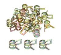 sourcing map ID 6.5mm 1/4inch Fuel Line Hose Clips, Pipe Clamps, Spring Hose Clamp,Low Pressure Air Clamp, Water Pipe Air Tube Vacuum Hose Clamp Fastener Pack of 20(Rose Gold)