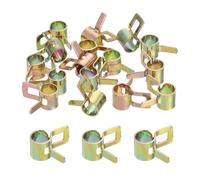 sourcing map ID 6mm 1/4inch Fuel Line Hose Clips, Pipe Clamps, Spring Hose Clamp,Low Pressure Air Clamp, Water Pipe Air Tube Vacuum Hose Clamp Fastener Pack of 20(Rose Gold)