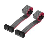 sourcing map IDC 10Pin Flat Ribbon Cable, 1.27mm Pitch FC to FC Connector 10cm Length Grey Jumper Wire for Computer LED Display DVD, 2Pcs