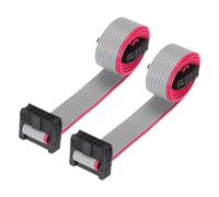 sourcing map IDC 10Pin Flat Ribbon Cable, 2.0mm Pitch FC to FC Connector 30cm Length Grey Jumper Wire for Computer LED Display DVD, 2Pcs