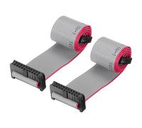 sourcing map IDC 20Pin Flat Ribbon Cable, 2.0mm Pitch FC to FC Connector 30cm Length Grey Jumper Wire for Computer LED Display DVD, 2Pcs