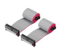 sourcing map IDC 24Pin Flat Ribbon Cable, 2.0mm Pitch FC to FC Connector 30cm Length Grey Jumper Wire for Computer LED Display DVD, 2Pcs