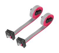 sourcing map IDC 6Pin Flat Ribbon Cable, 2.0mm Pitch FC to FC Connector 30cm Length Grey Jumper Wire for Computer LED Display DVD, 2Pcs