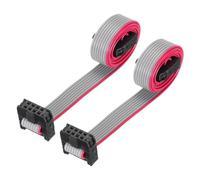 sourcing map IDC 8Pin Flat Ribbon Cable, 2.0mm Pitch FC to FC Connector 30cm Length Grey Jumper Wire for Computer LED Display DVD, 2Pcs