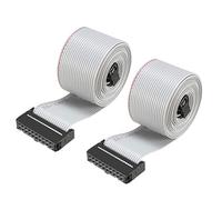 sourcing map IDC Gray Wire Flat Ribbon Cable 20 Pins 128cm Length 2.54mm Pitch 2pcs Type-C