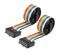 sourcing map IDC Rainbow Wire Flat Ribbon Cable 10 Pins 43cm Length 2.54mm Pitch 2pcs Type-C