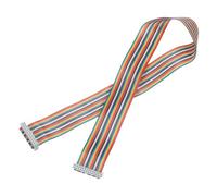 sourcing map IDC Rainbow Wire Flat Ribbon Cable 2.54mm Pitch 26 Pin Connection Line FC Dual Female Gray Connector for DIY Experiment 2 Ft Length 1 Pcs