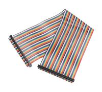 sourcing map IDC Rainbow Wire Flat Ribbon Cable 2.54mm Pitch 60 Pin Connection Line FC Dual Female Black Connector for DIY Experiment 1 Ft Length 1 Pcs
