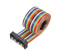 sourcing map IDC Rainbow Wire Flat Ribbon Cable 20P A-type FC/FC Connector 2.54mm Pitch 1m/39.3inch Length