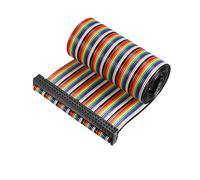 sourcing map IDC Rainbow Wire Flat Ribbon Cable 60P A-type FC/FC Connector 2.54mm Pitch 1m/39.3inch Length