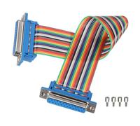 sourcing map IDC Rainbow Wire Flat Ribbon Cable DB25 Female to DB25 Female 8 Inch Length 2.54mm Pitch Breadboard Jumper Wires for Electronic Projects