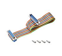 sourcing map IDC Rainbow Wire Flat Ribbon Cable DB25 Male to DB25 Female Connector 2.54mm Pitch 19.7inch Length