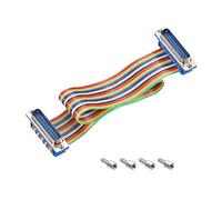 sourcing map IDC Rainbow Wire Flat Ribbon Cable DB25 Male to DB25 Male Connector 2.54mm Pitch 11.8inch Length