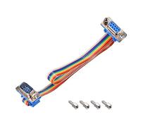 sourcing map IDC Rainbow Wire Flat Ribbon Cable DB9 Male to DB9 Female Connector 2.54mm Pitch 11.8inch Length