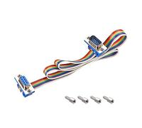 sourcing map IDC Rainbow Wire Flat Ribbon Cable DB9 Male to DB9 Female Connector 2.54mm Pitch 19.7inch Length