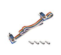 sourcing map IDC Rainbow Wire Flat Ribbon Cable DB9 Male to DB9 Male Connector 2.54mm Pitch 19.7inch Length