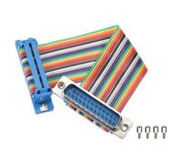 sourcing map IDC Serial Cable Rainbow Wire Flat Ribbon Cable DB25 Male to DB25 Female 3.9 Inch Length 2.54mm Pitch Breadboard Jumper Wires for Electronic Projects