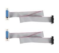 sourcing map IDC Wire Flat Ribbon Cable DB15 Female to FC-16 Female Connector 2.54mm Pitch 30cm Length 2pcs