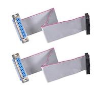sourcing map IDC Wire Flat Ribbon Cable DB25 Female to FC-26 Female Connector 2.54mm Pitch 20cm Length, 2pcs