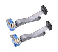 sourcing map IDC Wire Flat Ribbon Cable DB9 Female to FC-10 Female Connector 2.54mm Pitch 20cm Length, 2pcs