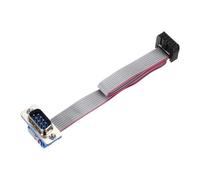 sourcing map IDC Wire Flat Ribbon Cable DB9 Male to FC-10 Female Connector 2.54mm Pitch 20cm Length