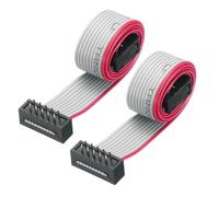sourcing map IDC Wire Flat Ribbon Cable FC/FD Connector A-type 10Pins 2.54mm Pitch 0.3Meters Length Gray, 2pcs